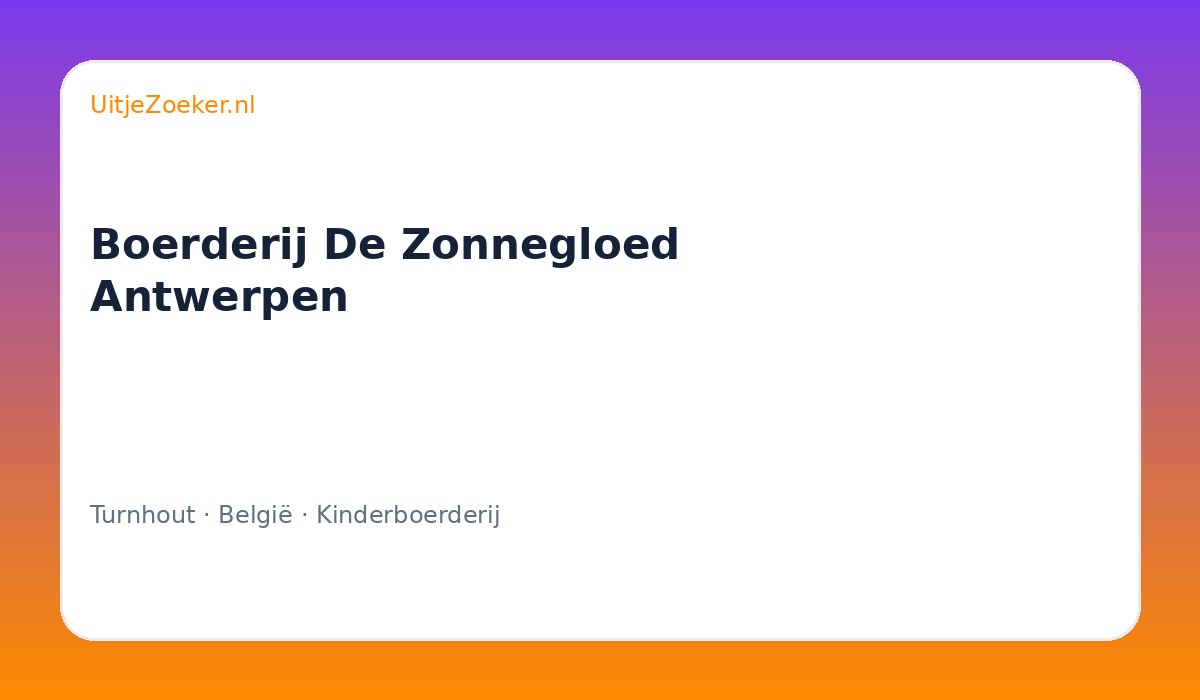 Boerderij De Zonnegloed Antwerpen