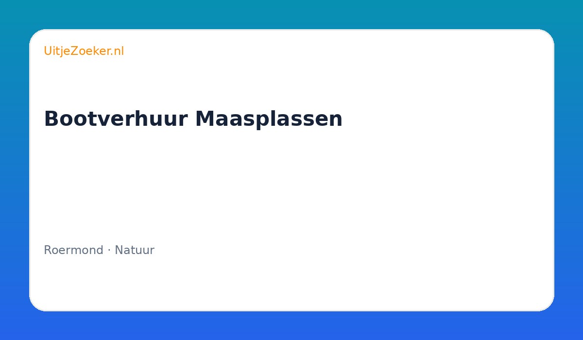 Bootverhuur Maasplassen