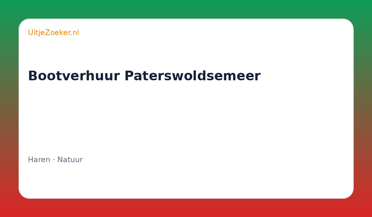 Bootverhuur Paterswoldsemeer
