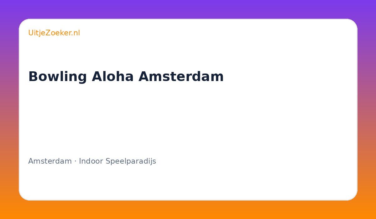 Bowling Aloha Amsterdam