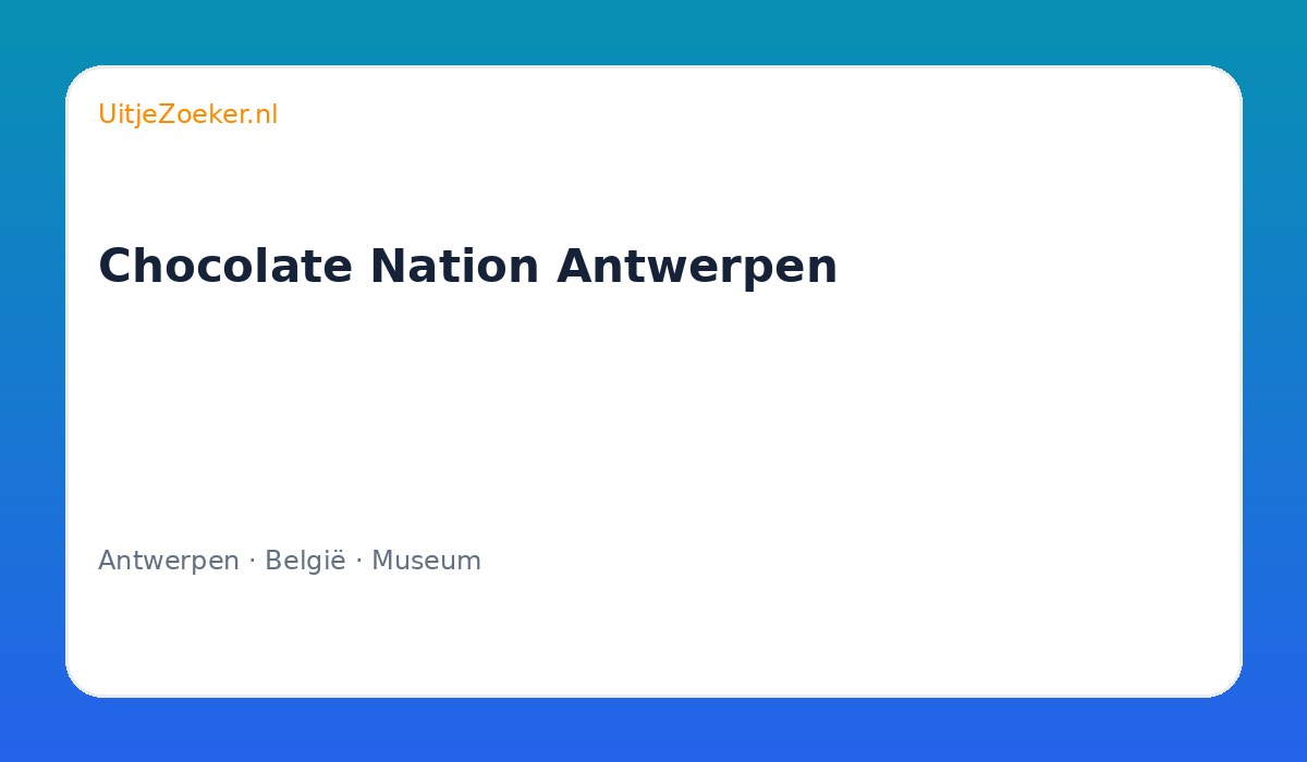 Chocolate Nation Antwerpen