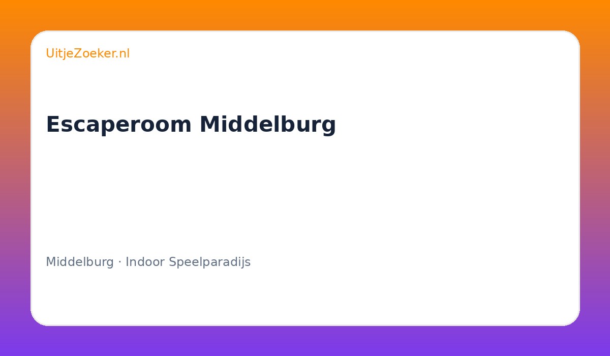 Escaperoom Middelburg