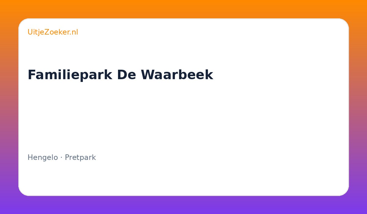 Familiepark De Waarbeek