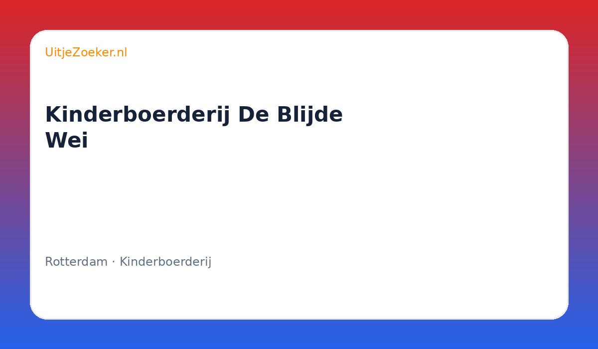 Kinderboerderij De Blijde Wei