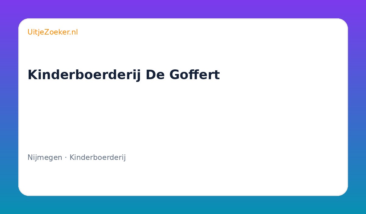 Kinderboerderij De Goffert