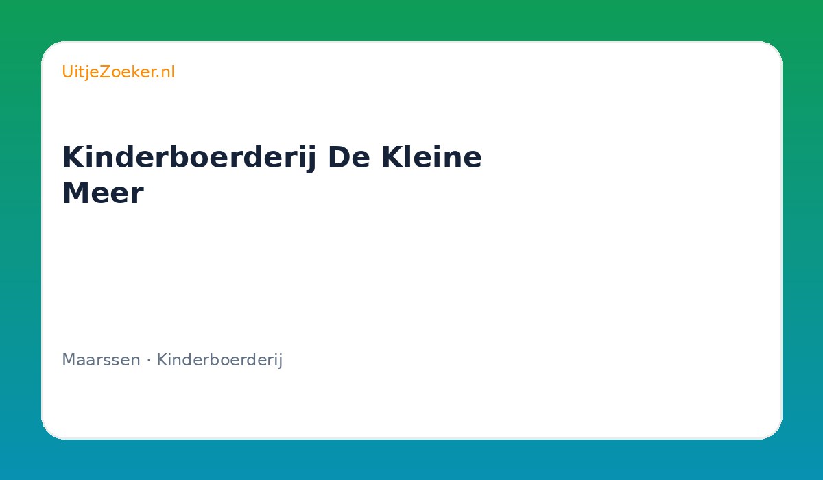 Kinderboerderij De Kleine Meer