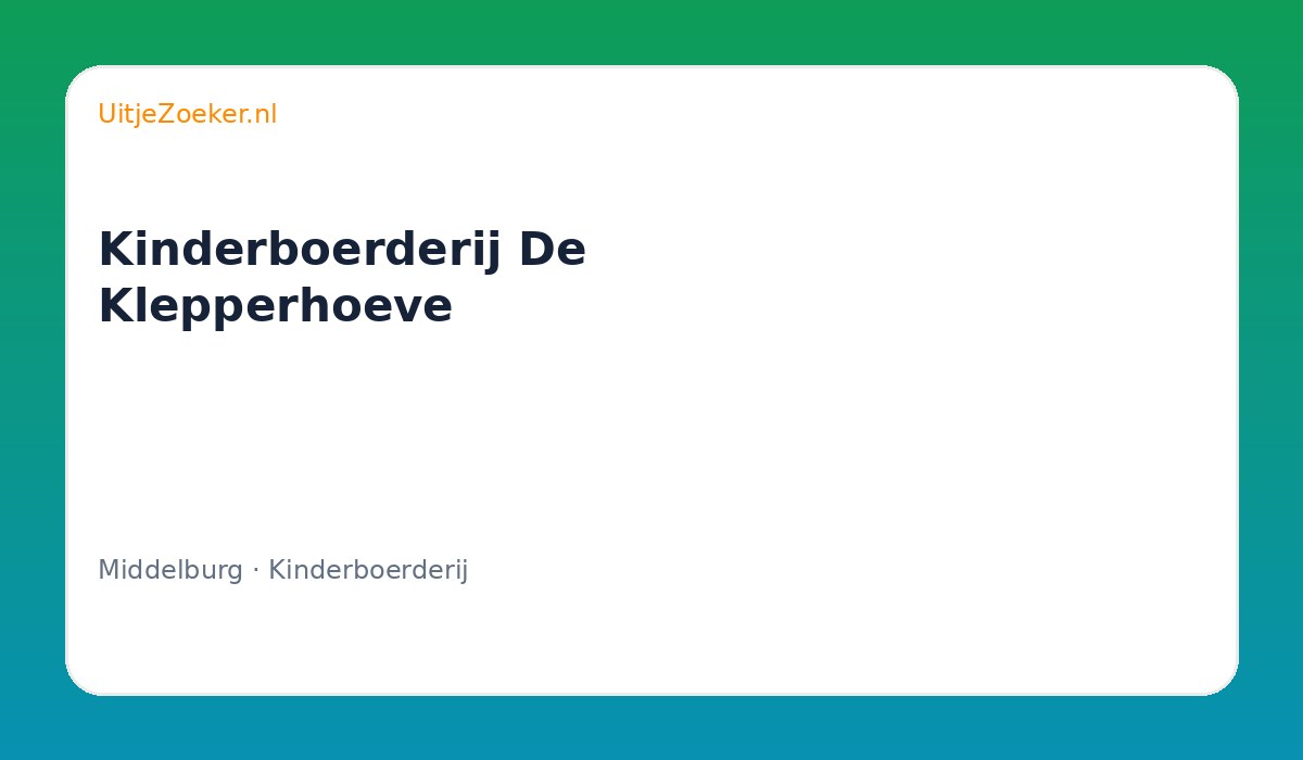 Kinderboerderij De Klepperhoeve