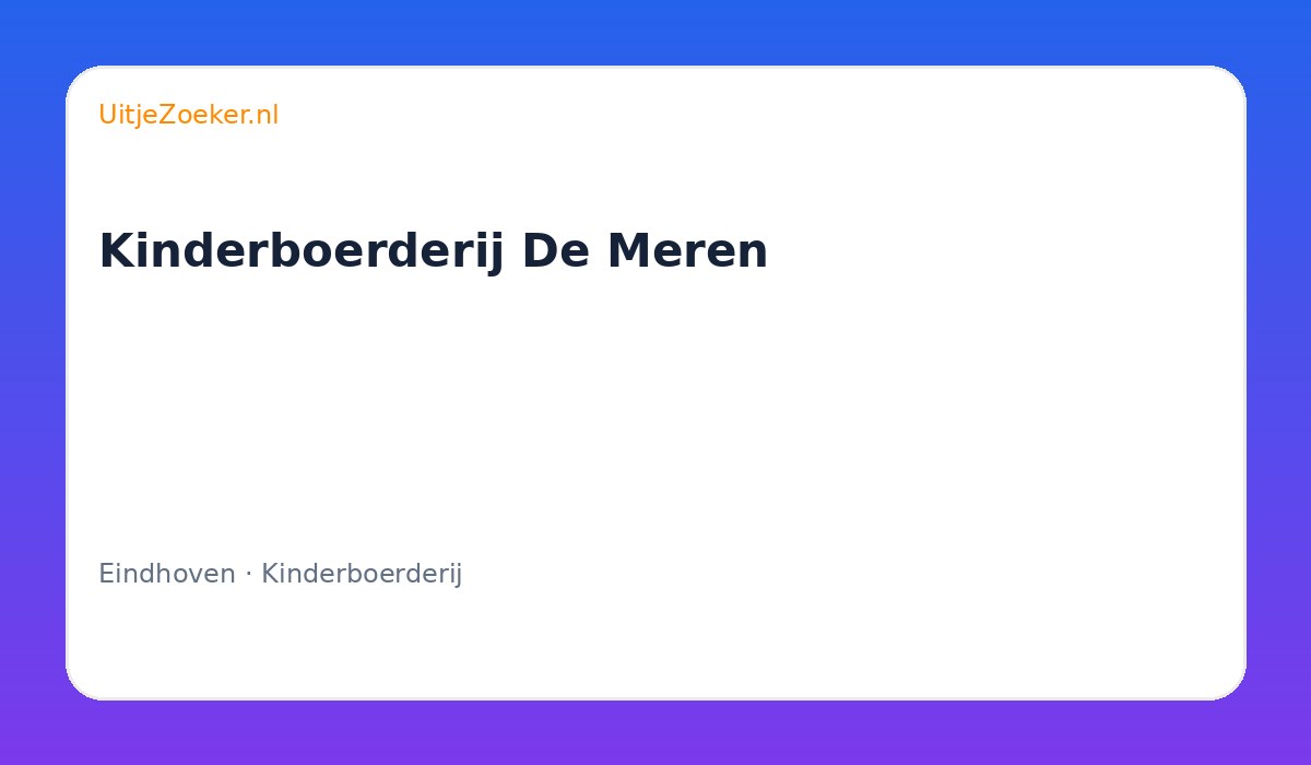 Kinderboerderij De Meren