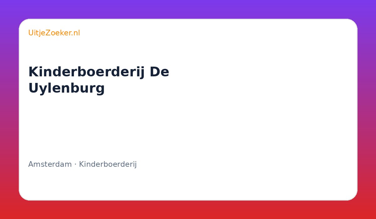 Kinderboerderij De Uylenburg
