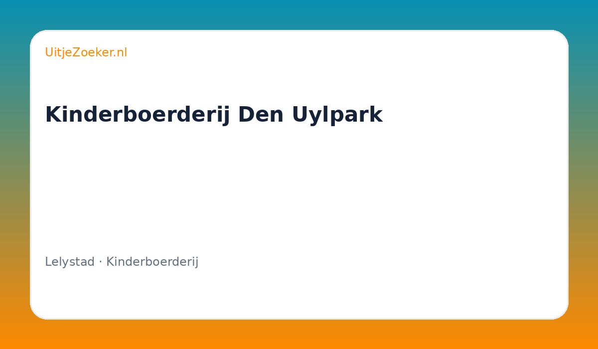 Kinderboerderij Den Uylpark