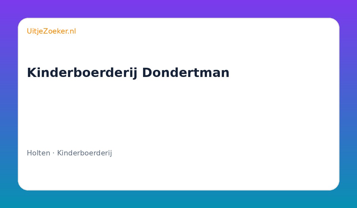 Kinderboerderij Dondertman