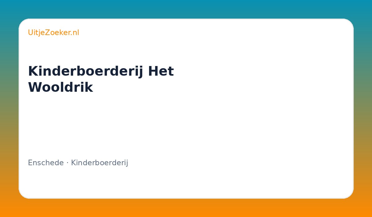 Kinderboerderij Het Wooldrik