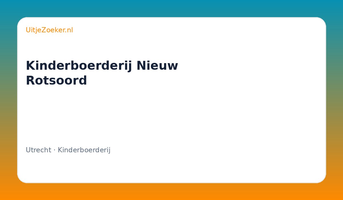 Kinderboerderij Nieuw Rotsoord