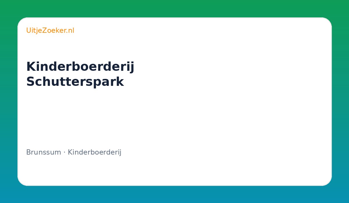Kinderboerderij Schutterspark