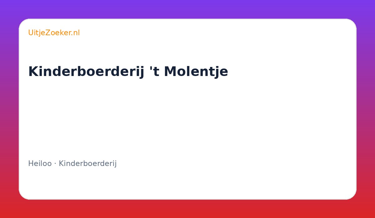 Kinderboerderij 't Molentje