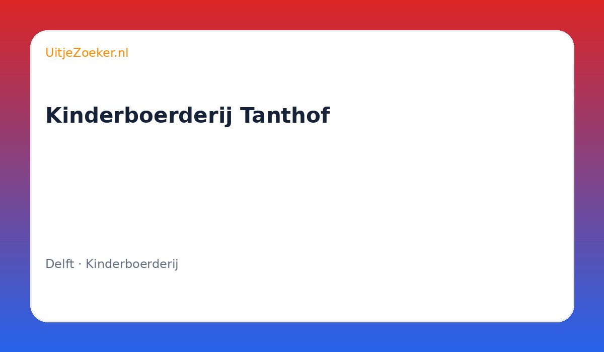 Kinderboerderij Tanthof