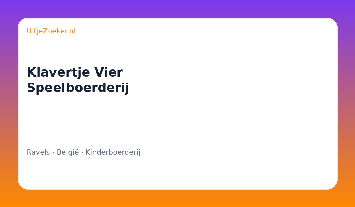 Klavertje Vier Speelboerderij