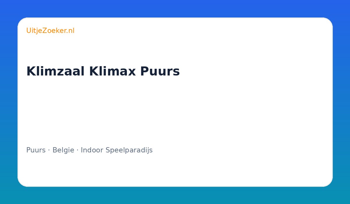 Klimzaal Klimax Puurs