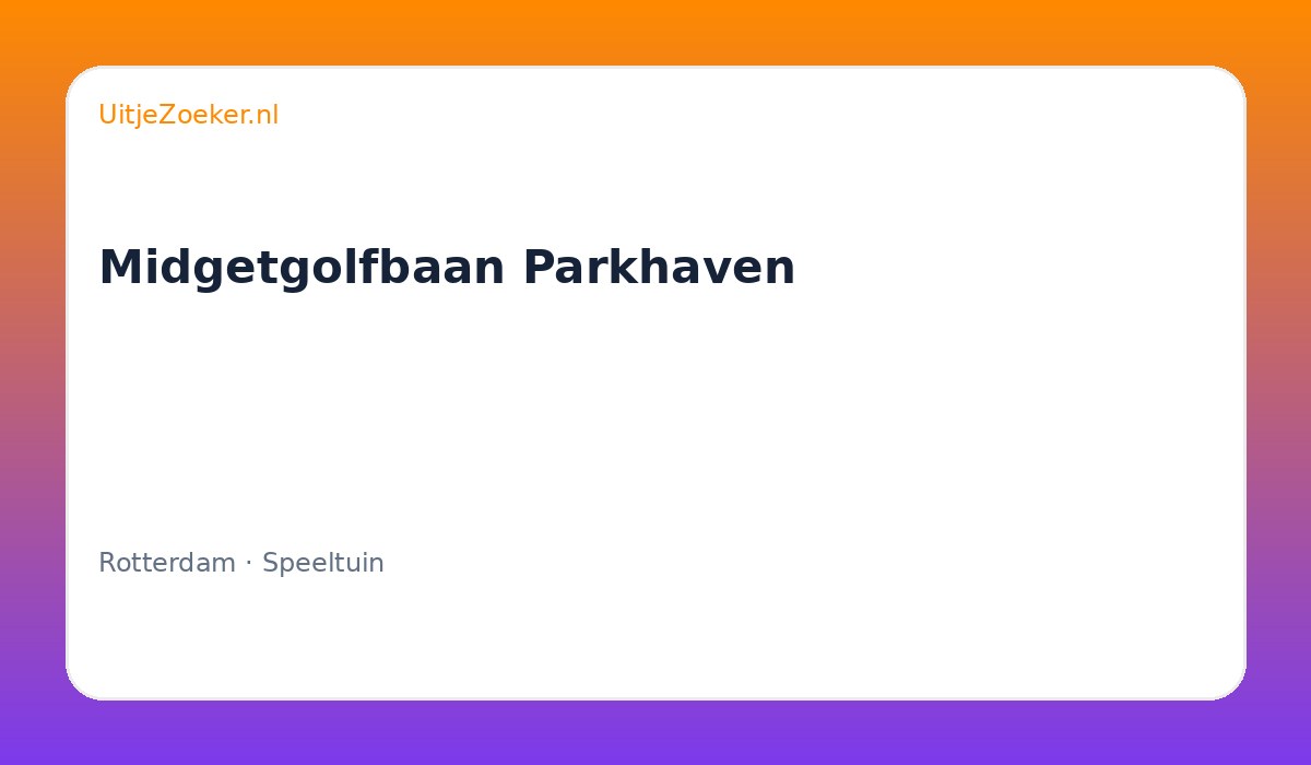 Midgetgolfbaan Parkhaven