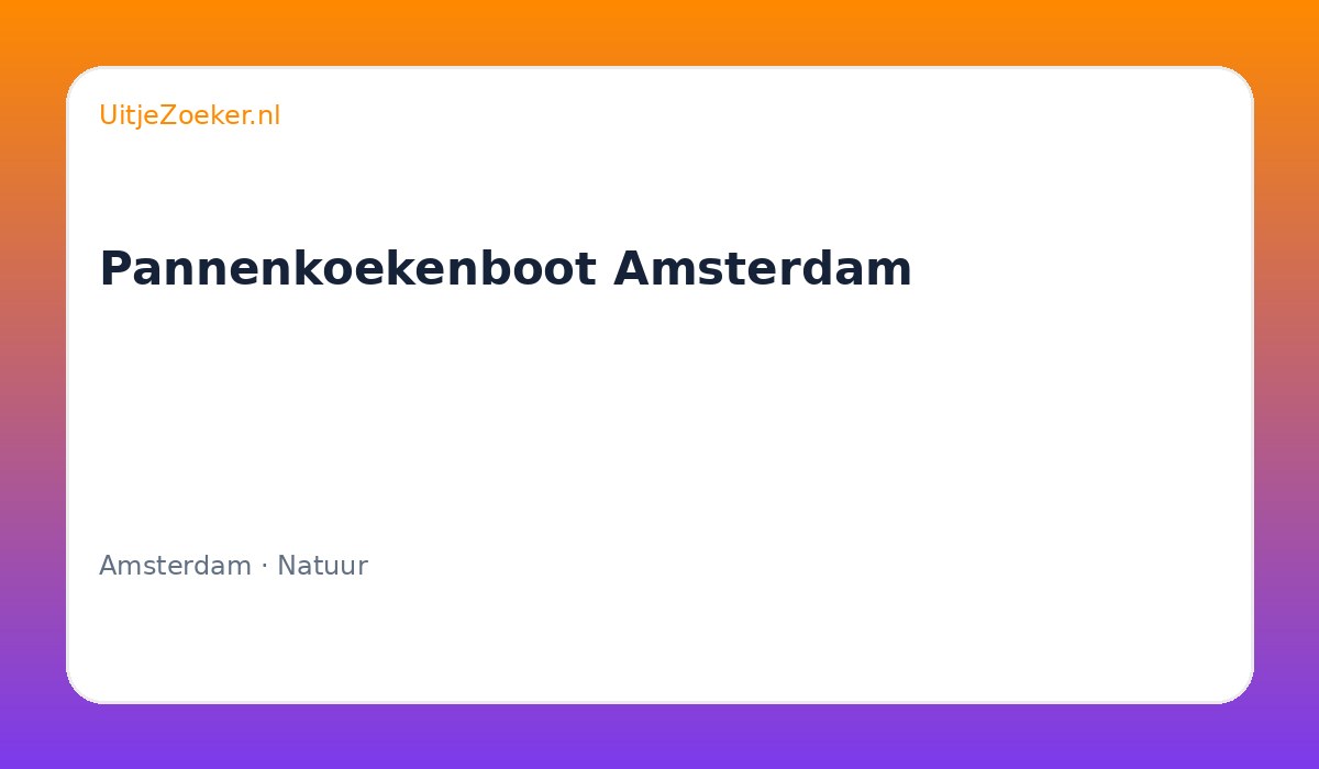 Pannenkoekenboot Amsterdam