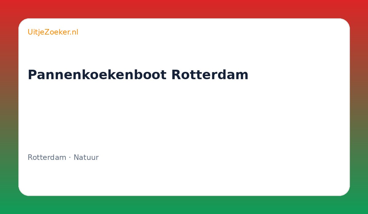 Pannenkoekenboot Rotterdam