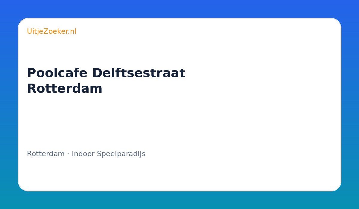 Poolcafe Delftsestraat Rotterdam