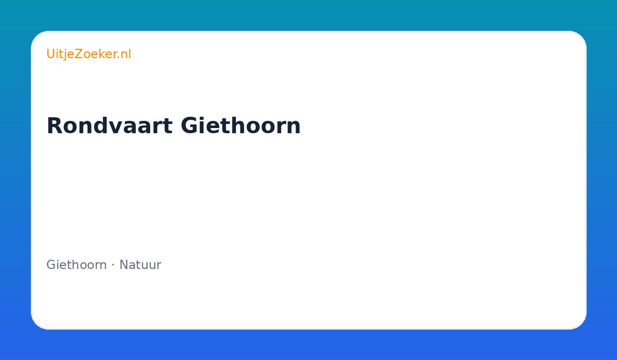 Rondvaart Giethoorn