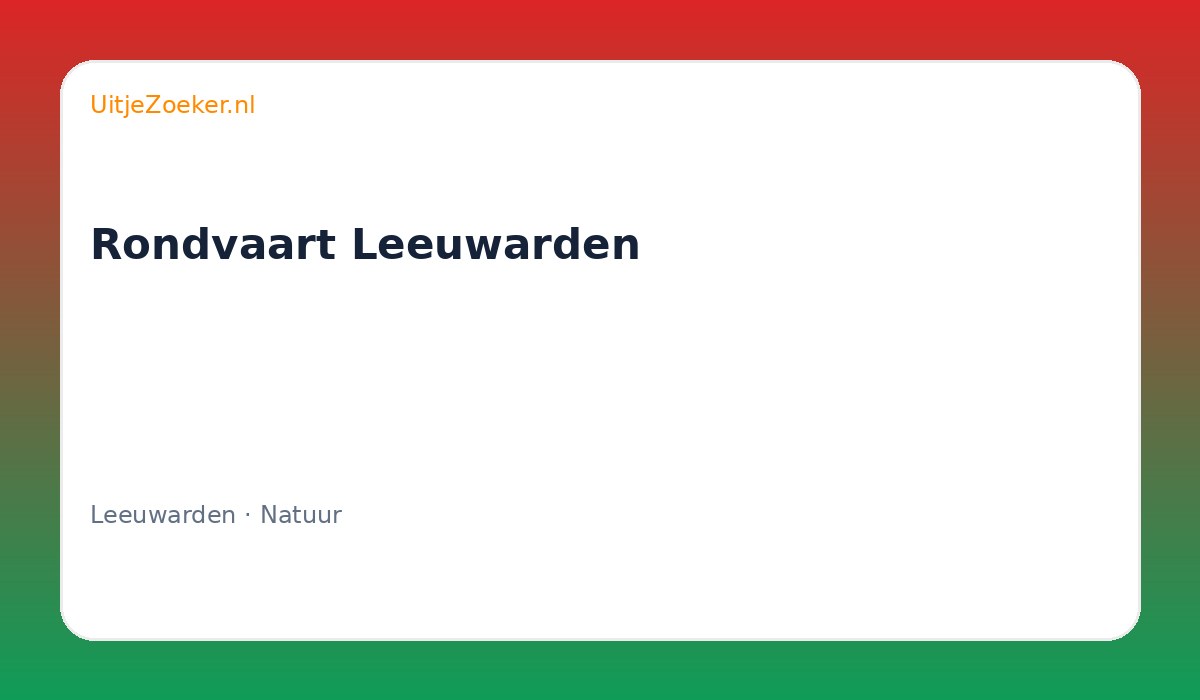 Rondvaart Leeuwarden