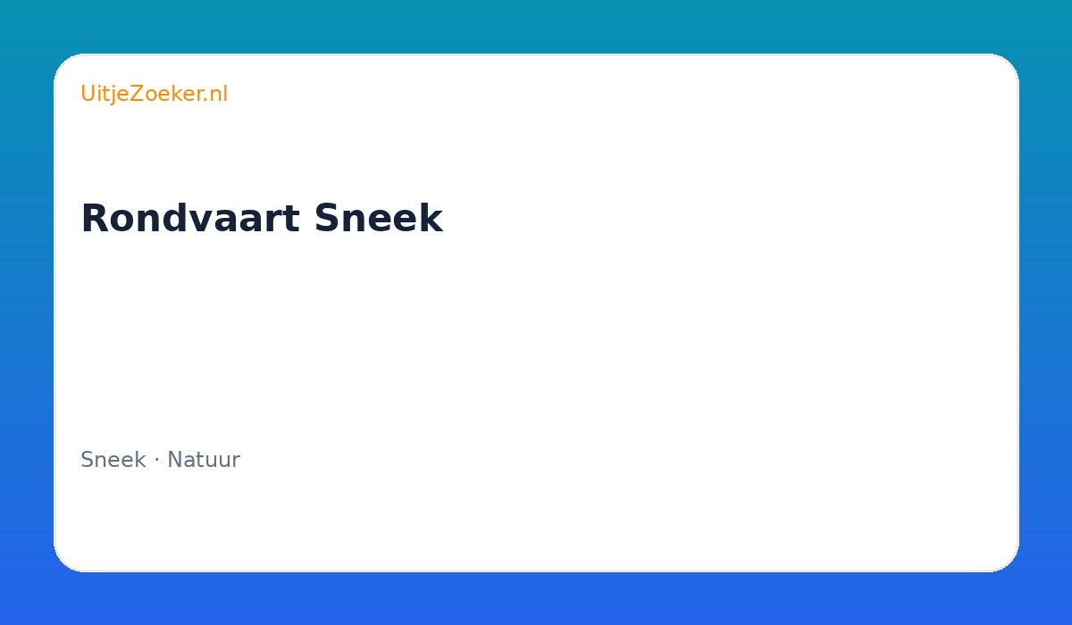 Rondvaart Sneek