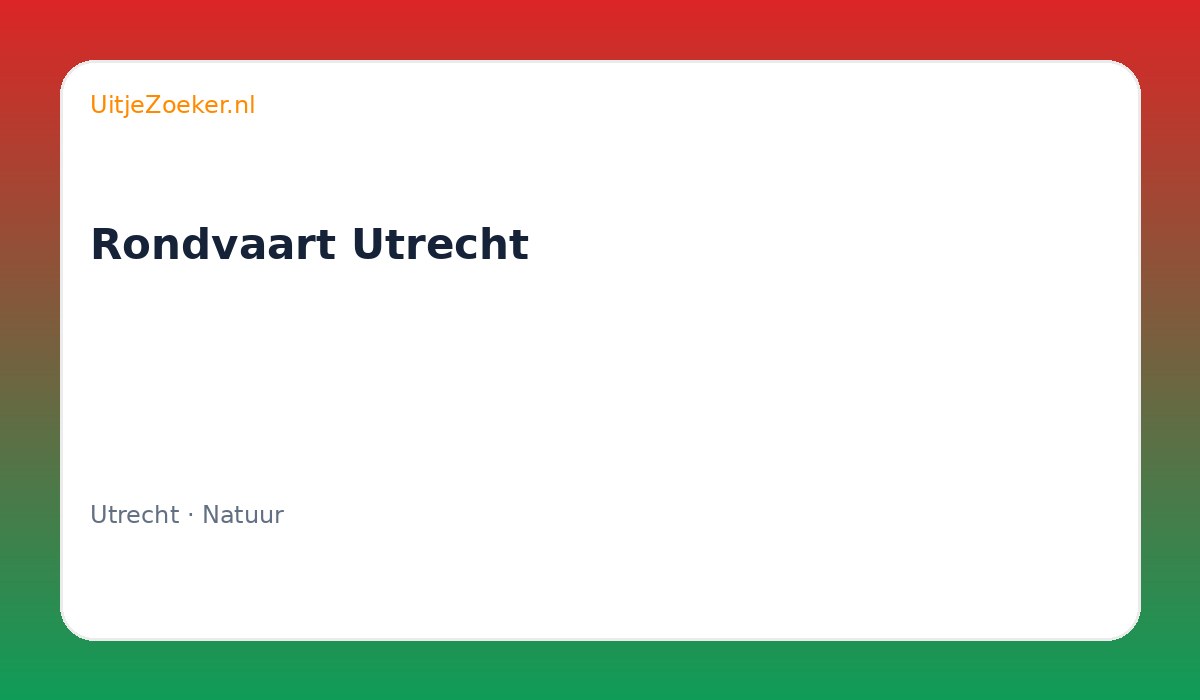 Rondvaart Utrecht