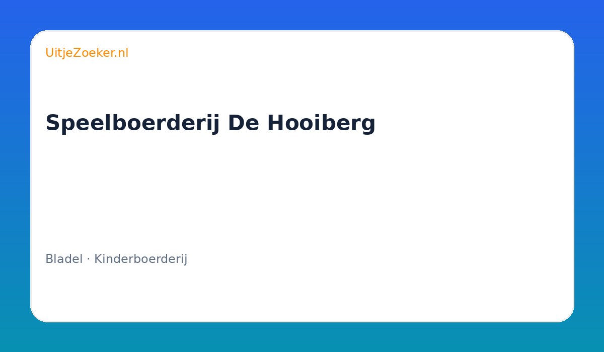 Speelboerderij De Hooiberg