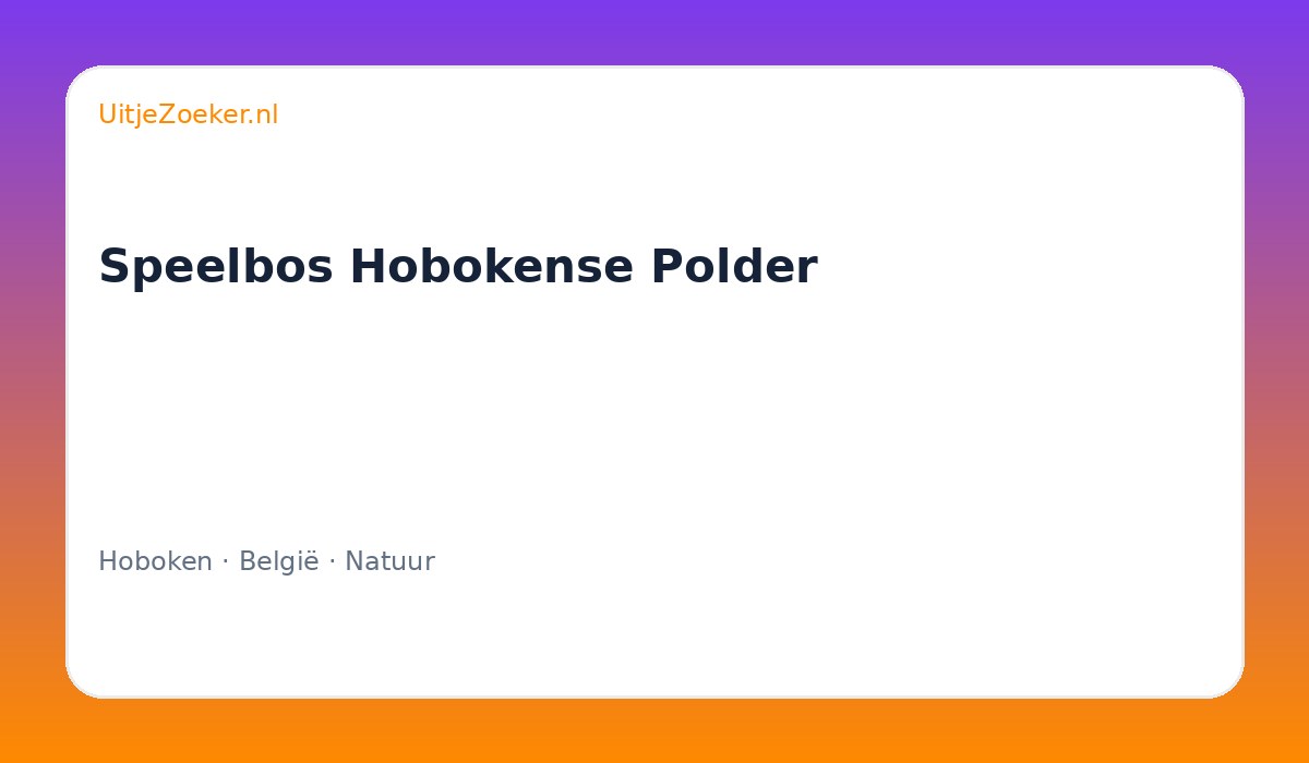 Speelbos Hobokense Polder