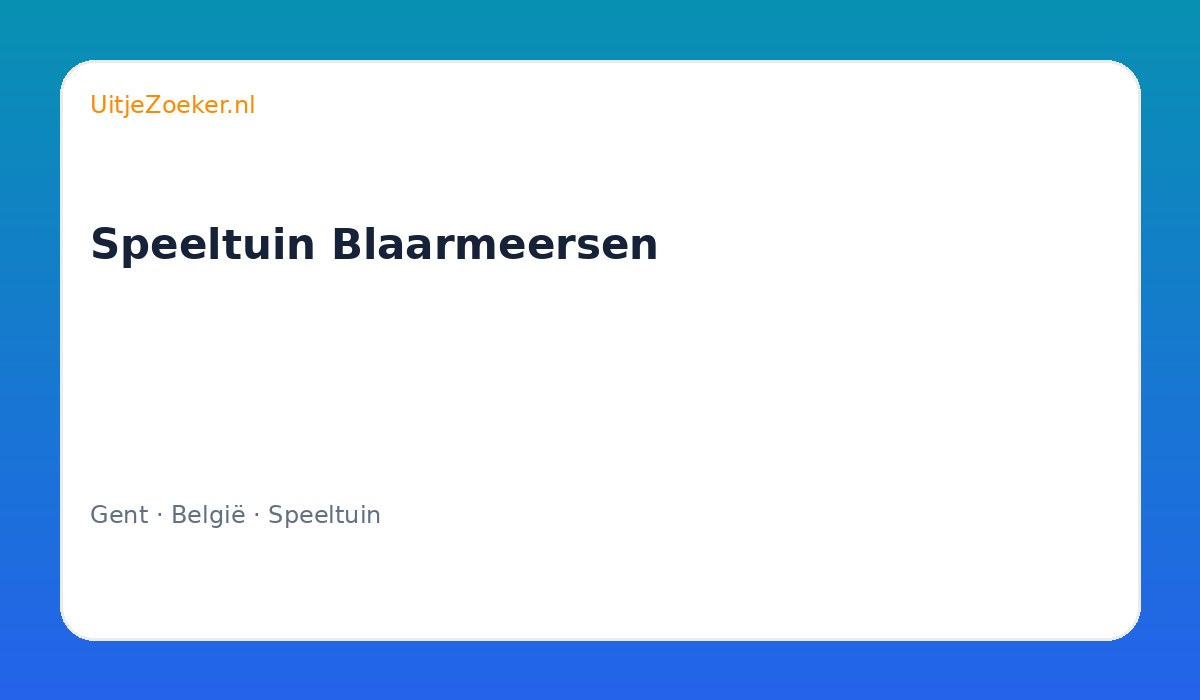 Speeltuin Blaarmeersen