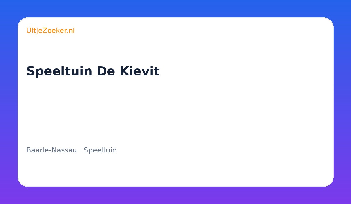 Speeltuin De Kievit