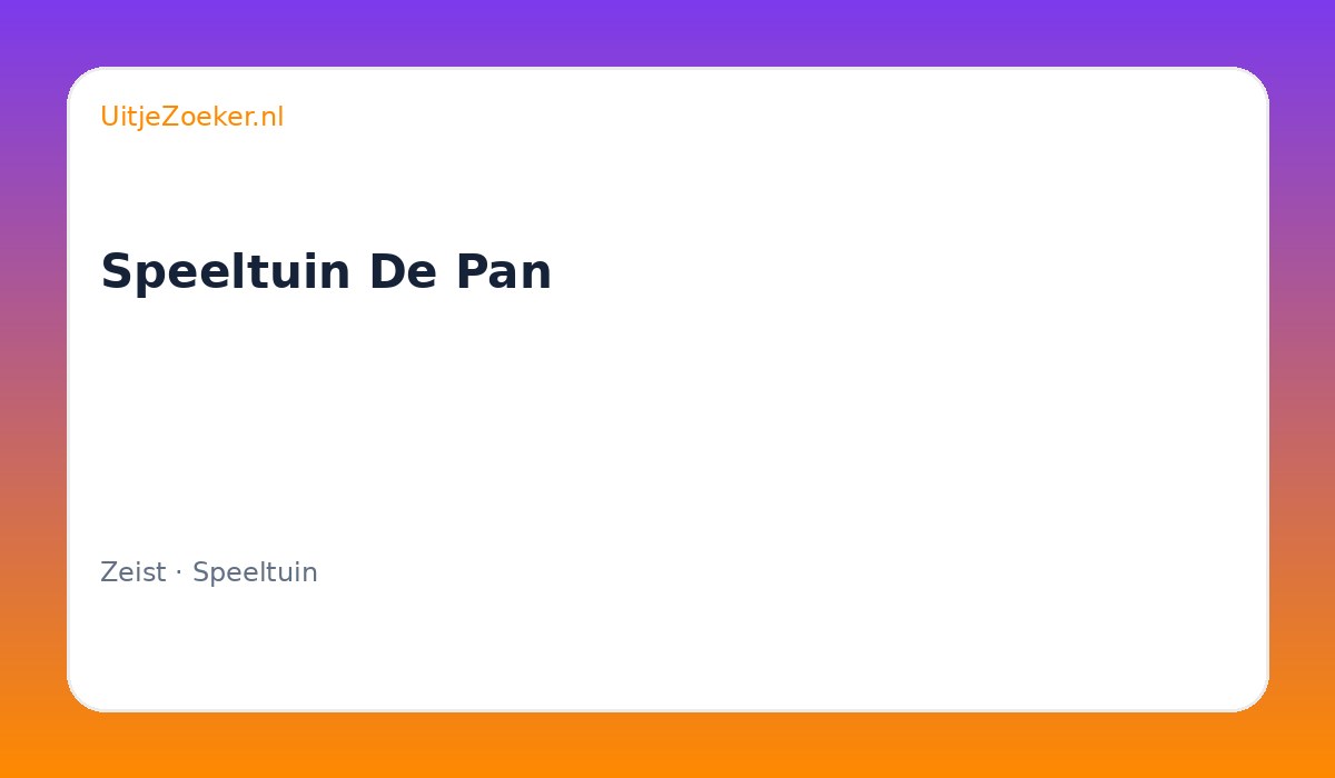 Speeltuin De Pan