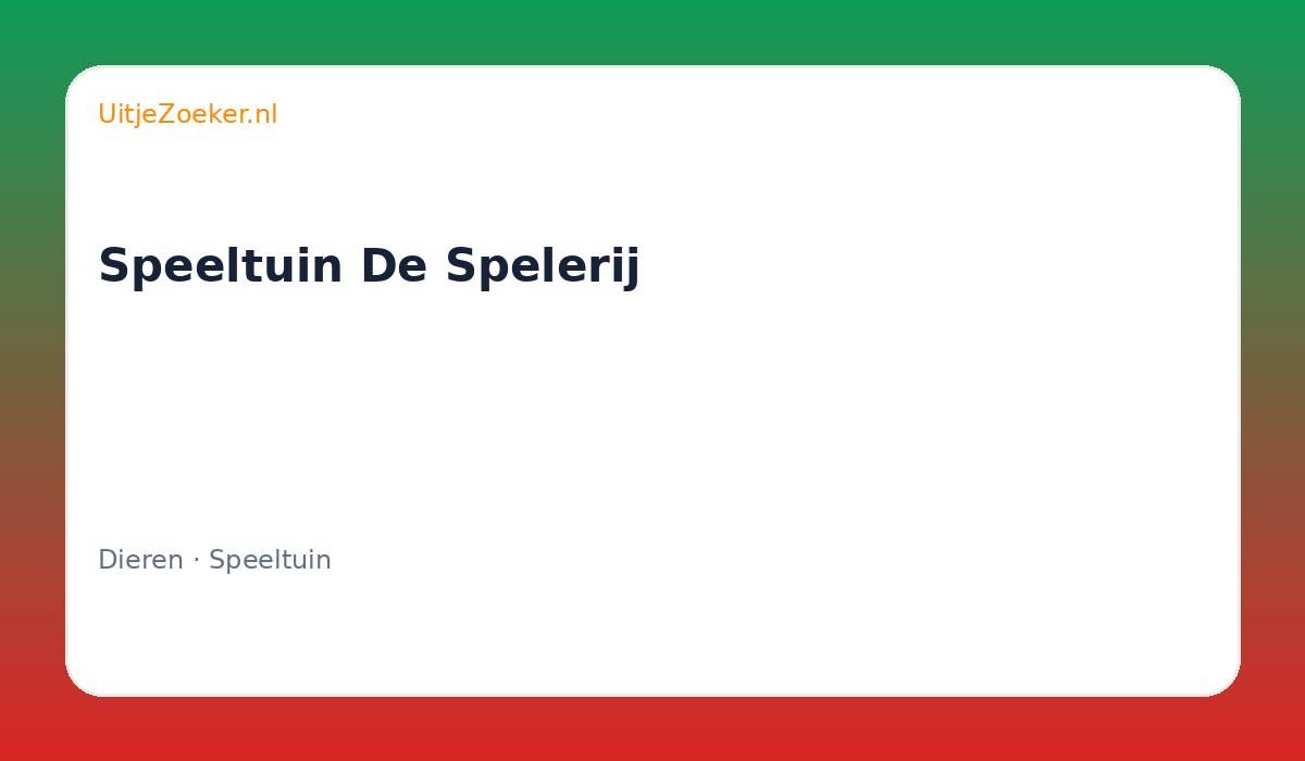 Speeltuin De Spelerij