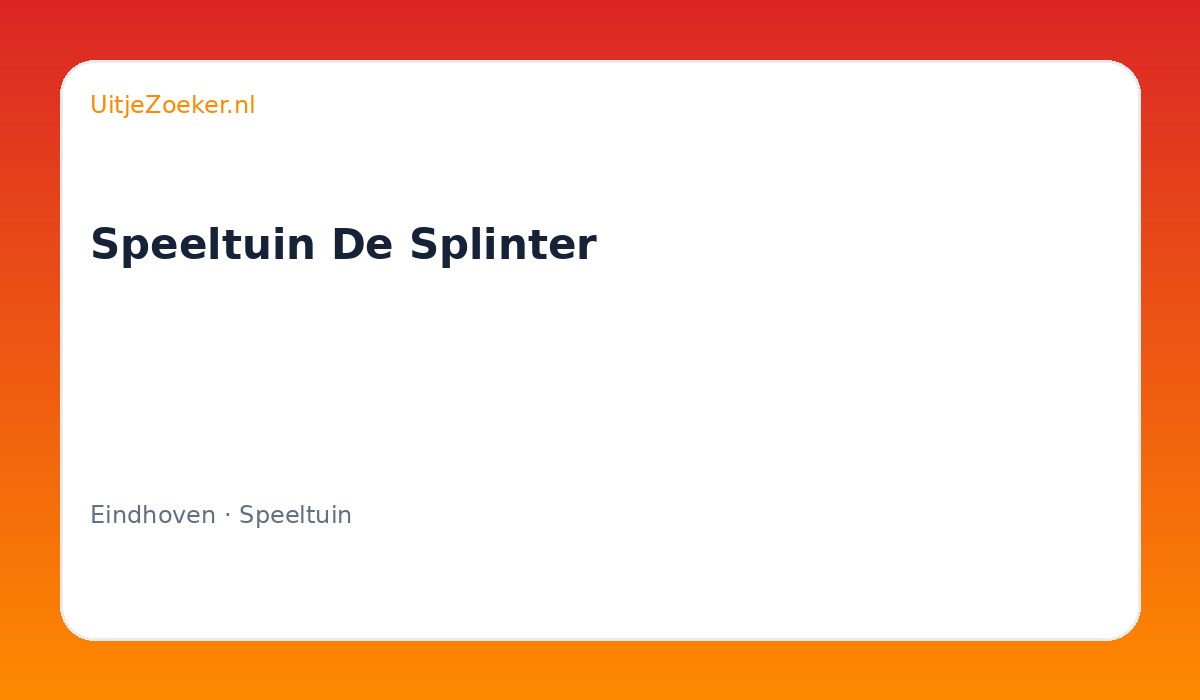 Speeltuin De Splinter