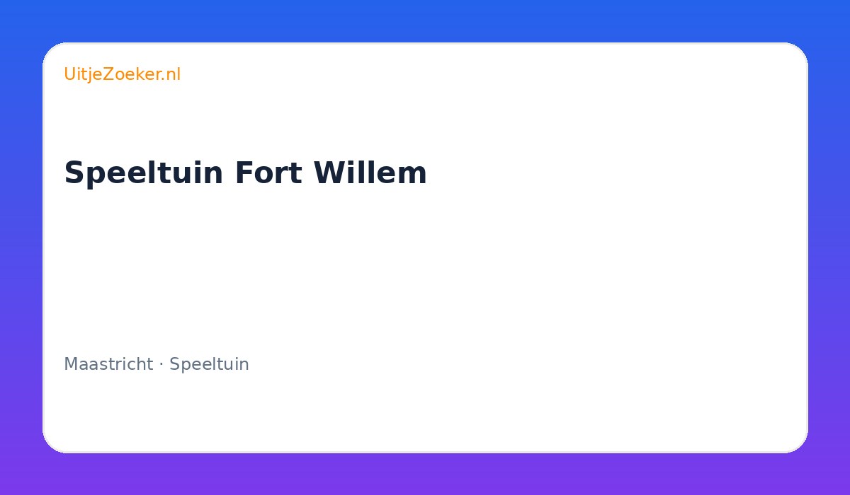 Speeltuin Fort Willem