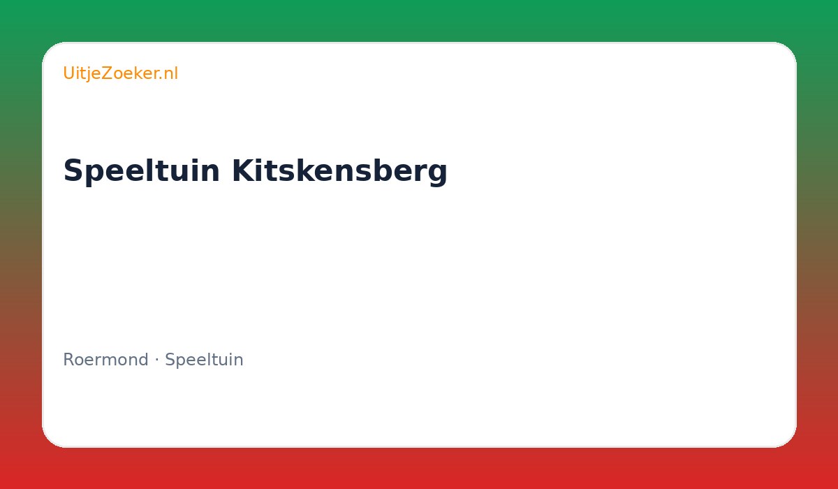 Speeltuin Kitskensberg