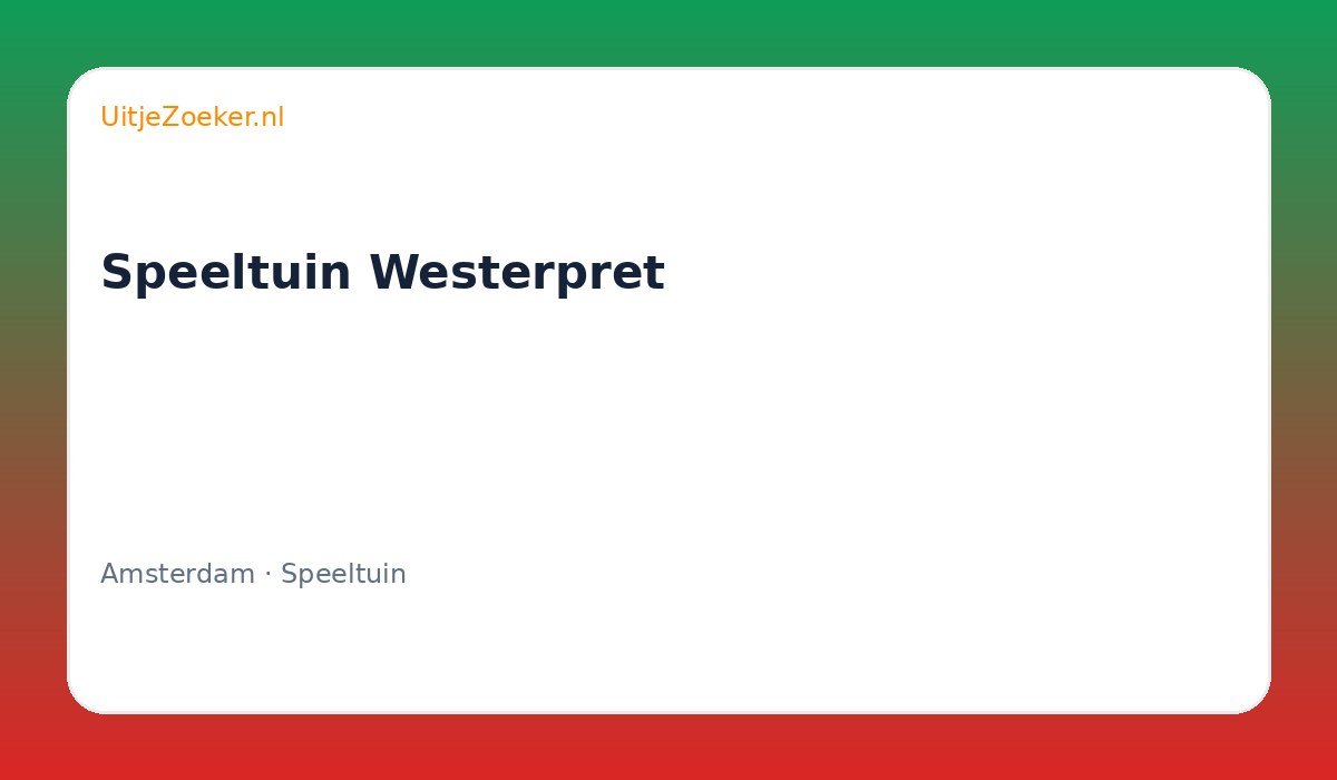Speeltuin Westerpret