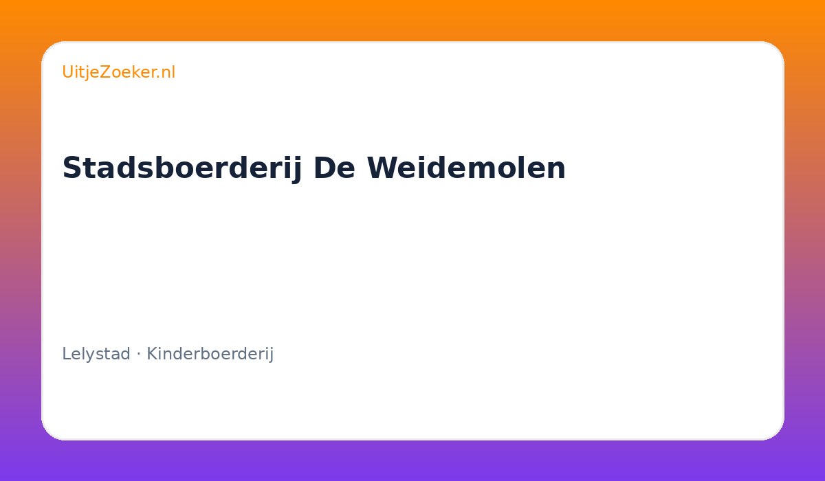 Stadsboerderij De Weidemolen