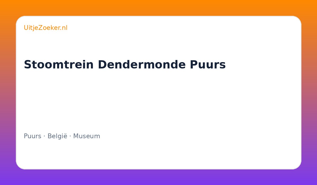Stoomtrein Dendermonde Puurs