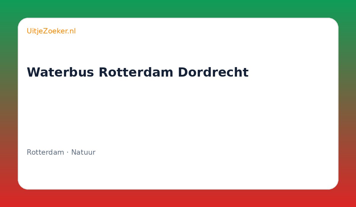 Waterbus Rotterdam Dordrecht