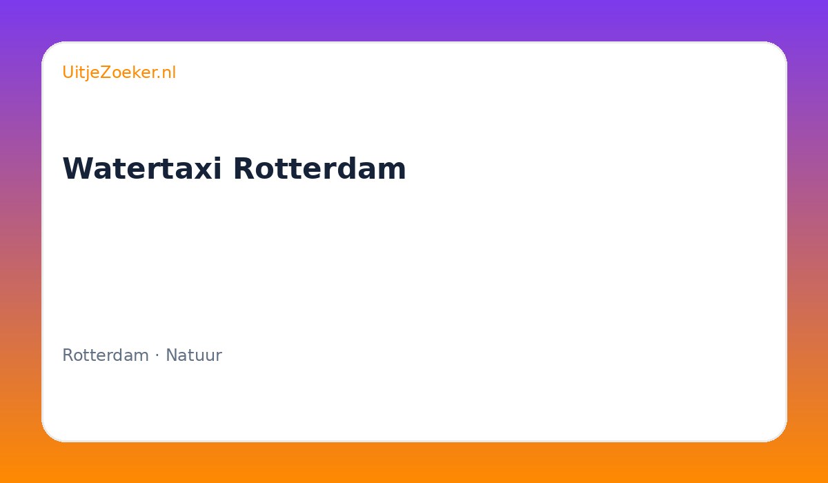 Watertaxi Rotterdam