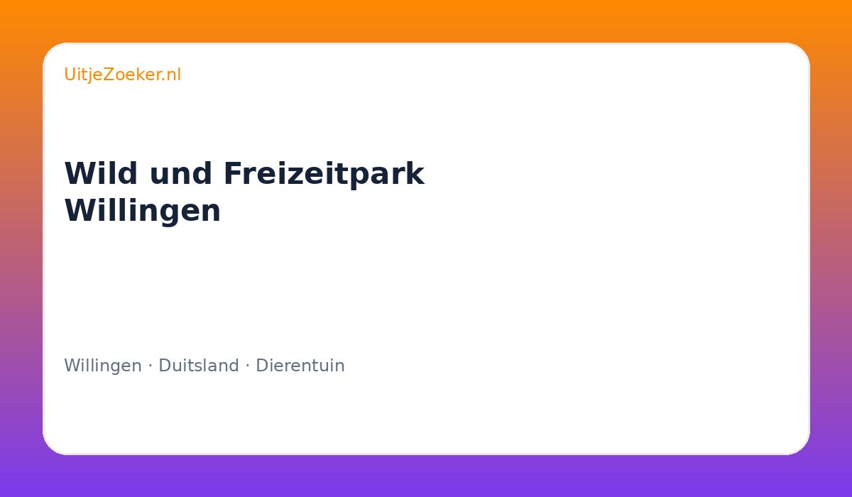Wild und Freizeitpark Willingen
