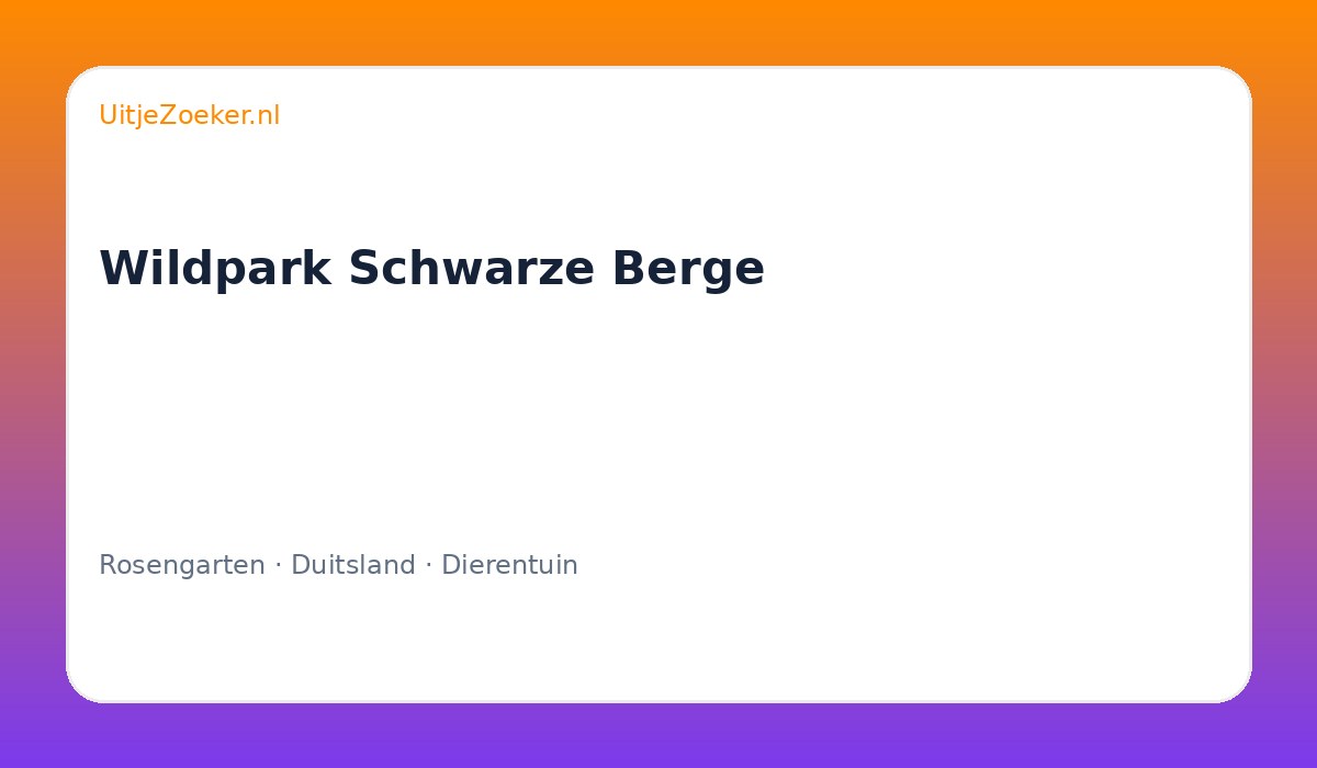 Wildpark Schwarze Berge