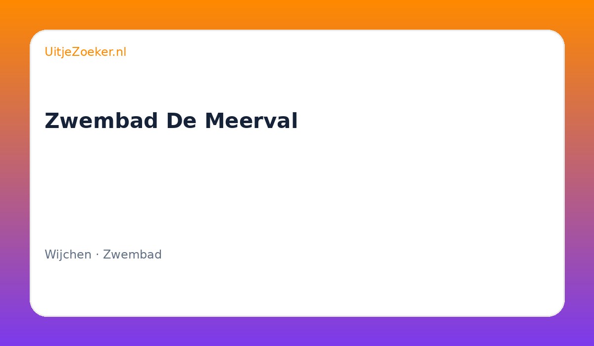 Zwembad De Meerval