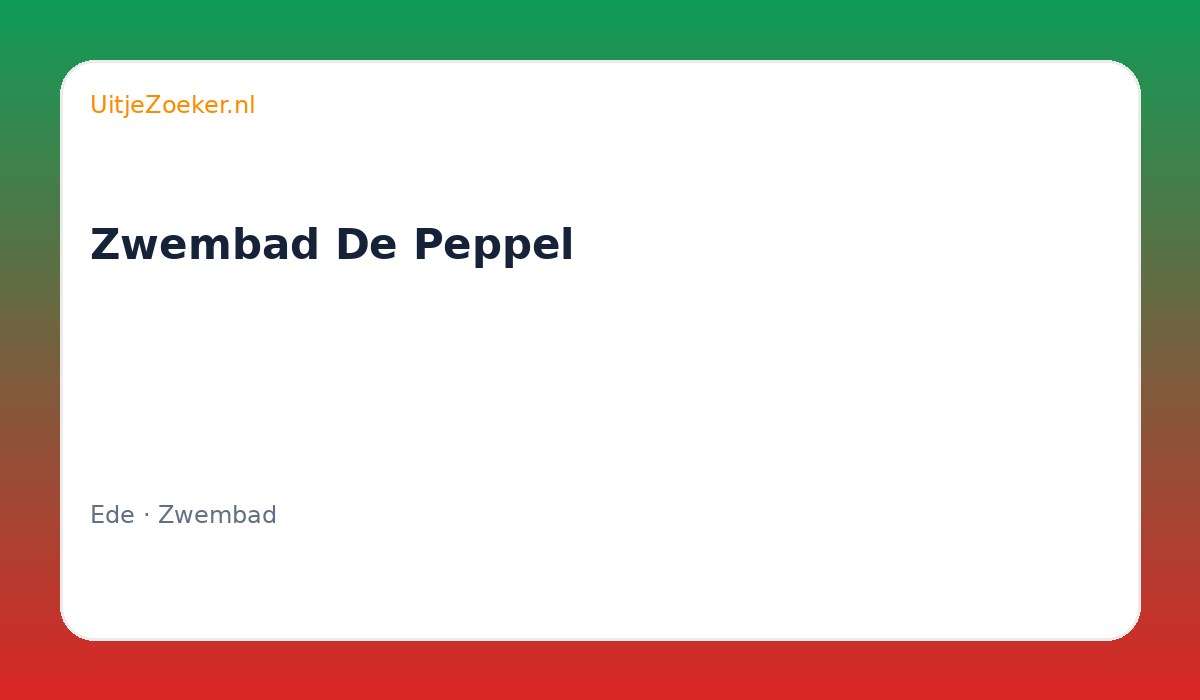 Zwembad De Peppel
