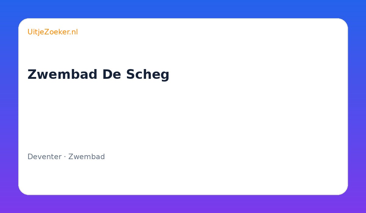 Zwembad De Scheg
