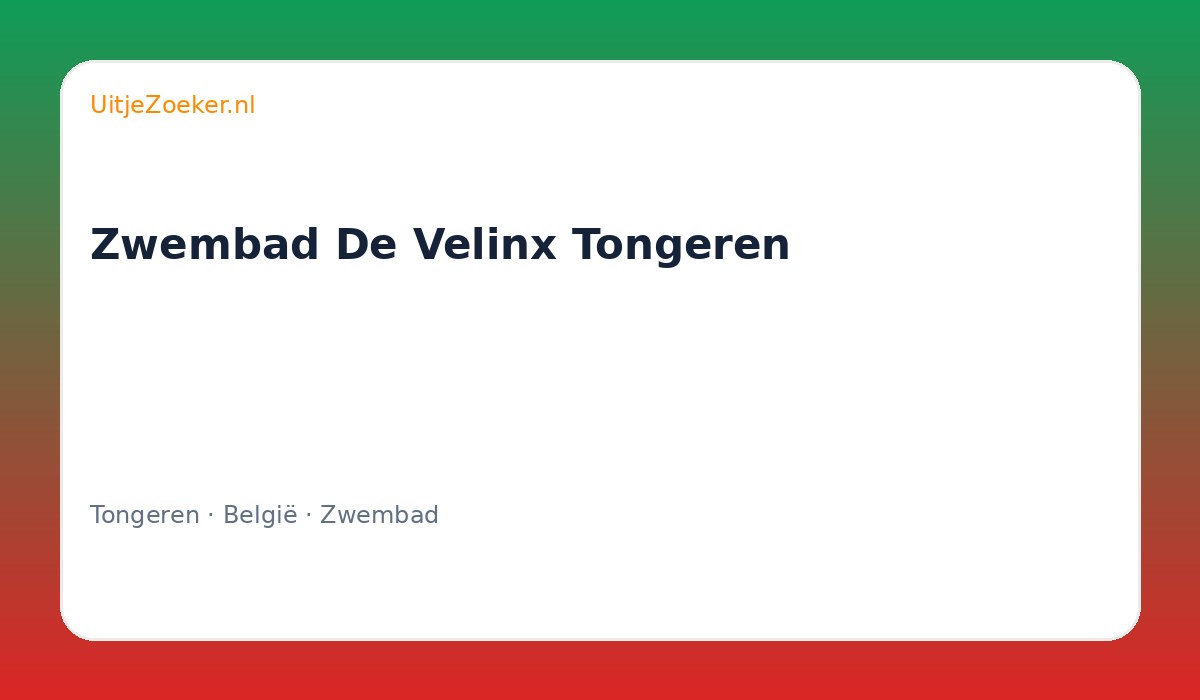 Zwembad De Velinx Tongeren